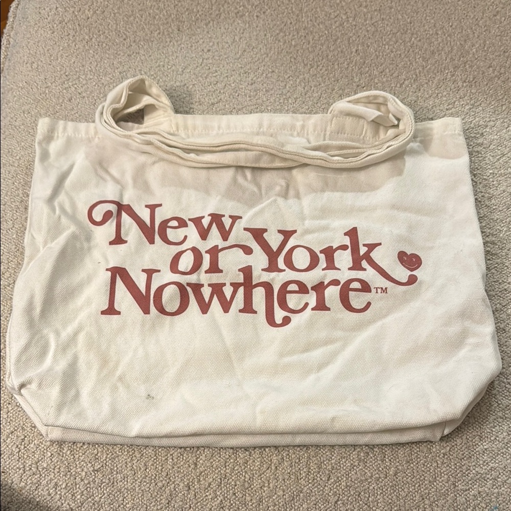 White Canvas Tote Bag with Minimalist Design